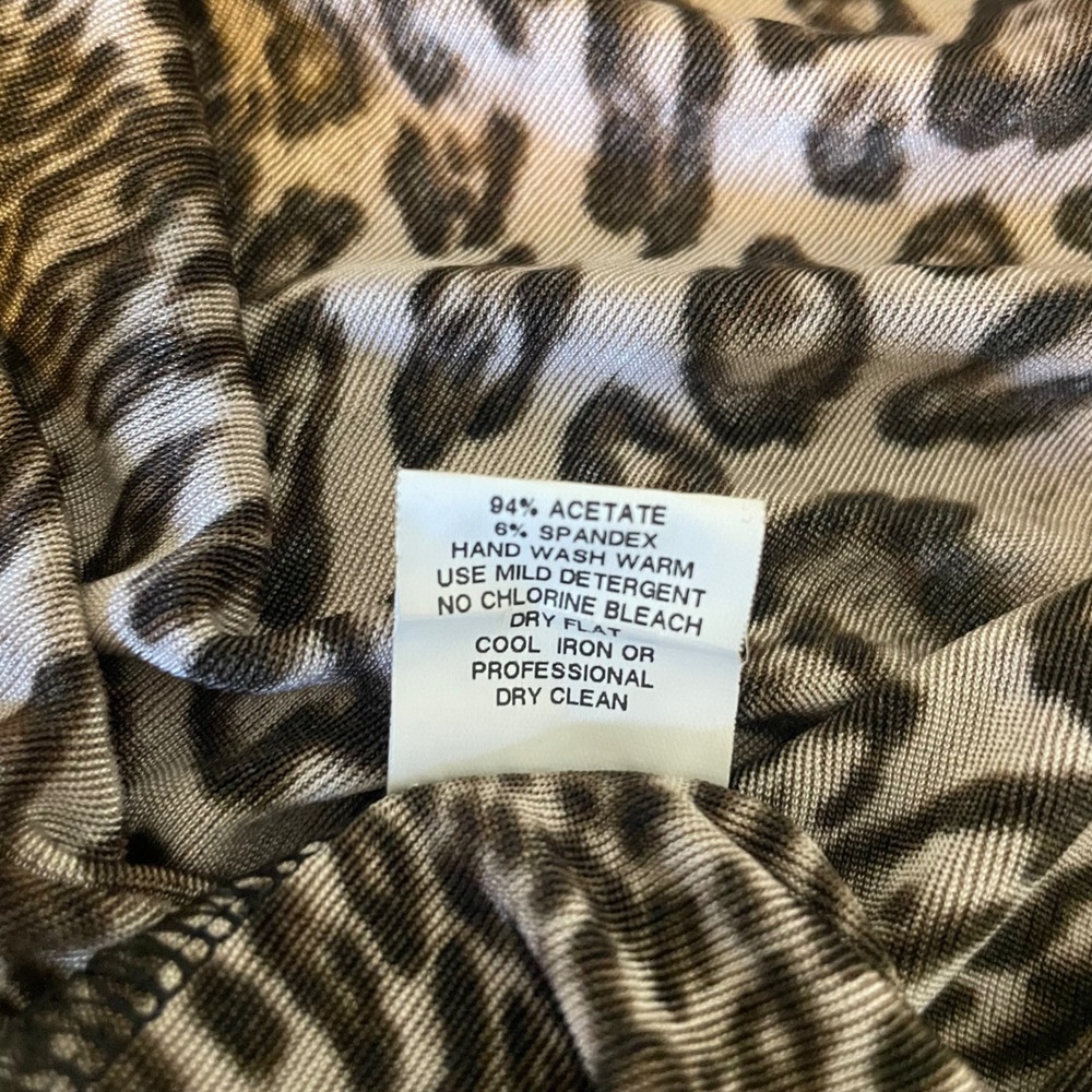 Vikki Vi Womens 2X Leopard Print Open Front Cardigan Slinky Longline Jacket USA - Picture 6 of 7
